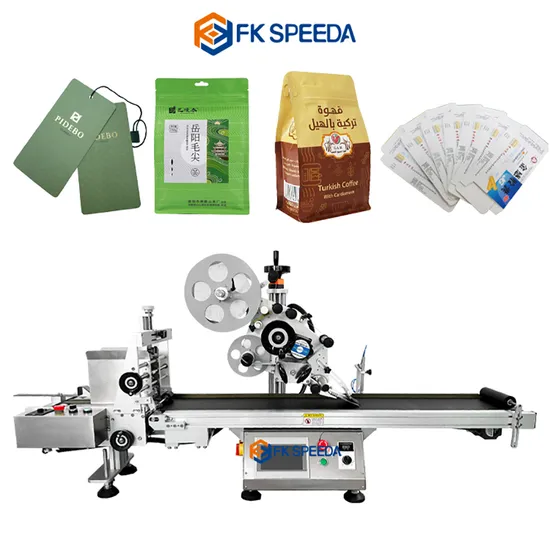 Automatic Desktop Bag Pouch Top Flat Surface Label Sticker Applicator Machine