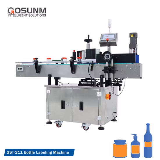 Gosunm Bottle Labeling Applicator Glass Bottle Beer Jar Can Candle Water Bottle Ampoule Container Automatic Bottle Labeling Machine