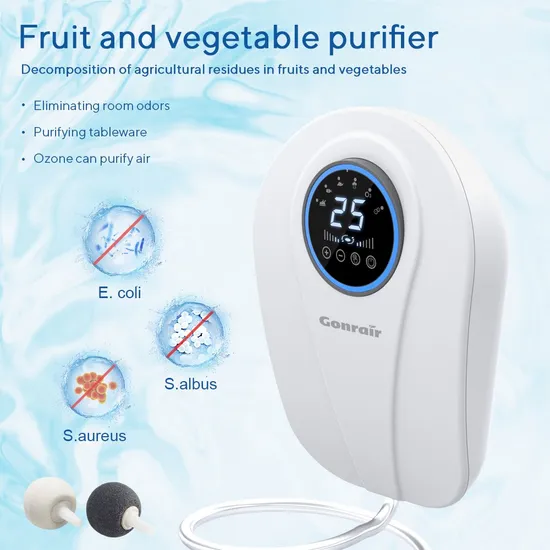 Cornmi Smell Remover Kitchen Air Freshener Cleaner Portable Ozone Generator Air Purifier Ozone Generator for Cleaning Fruit and Vegetable 