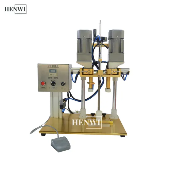 Semi Automatic Desktop Pneumatic Plastic Cap Screw Machine Cosmetics Water Beverage Glass Spray Bottle Capping Machine Honemix 