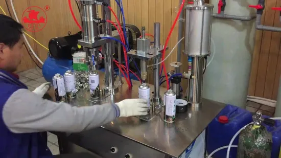 Portable Oxygen Cassette Cooking LPG Gas Cartridge Spray Filling Machine 