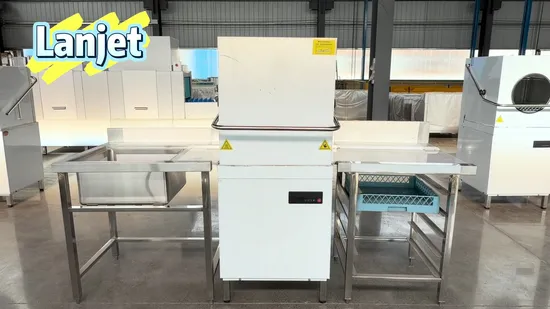 Stainless Steel 304 Commercial Hood Type Dish Washing Machine Dishwasher for Hotel 